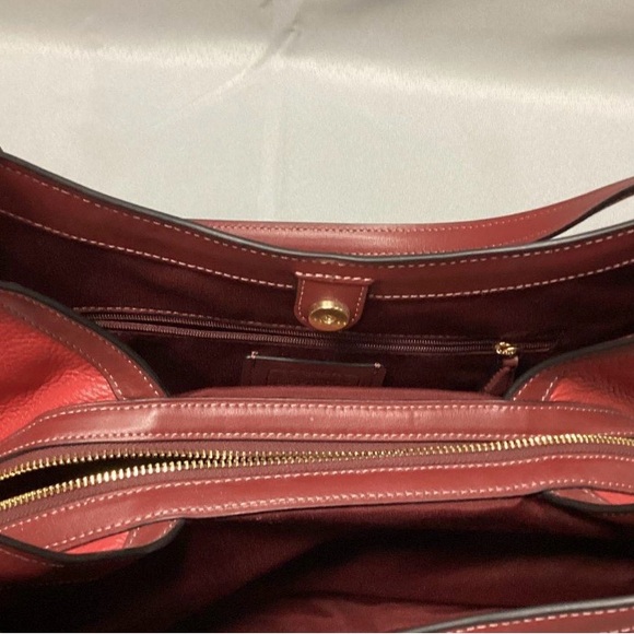 Coach Christie Fire Brick Red PebbleLeather Carryall